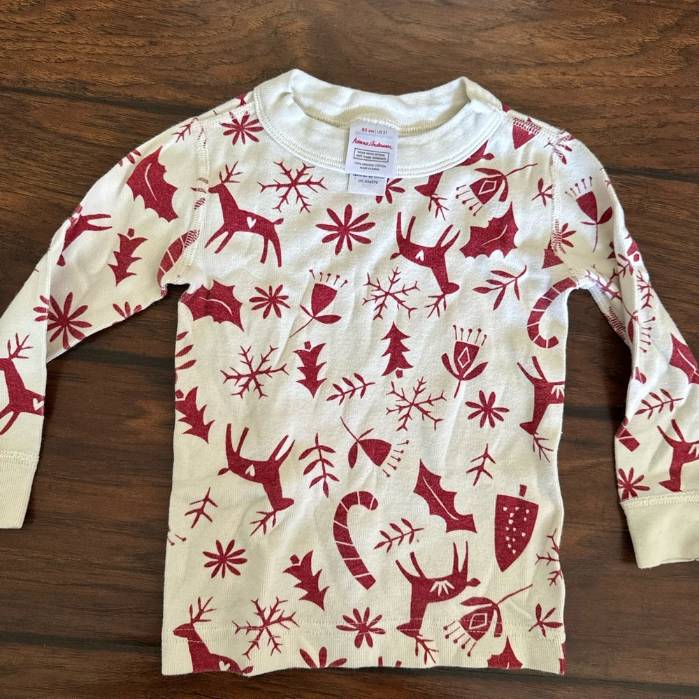 Hanna Andersson Red and White Holiday Long Sleeve Tee
